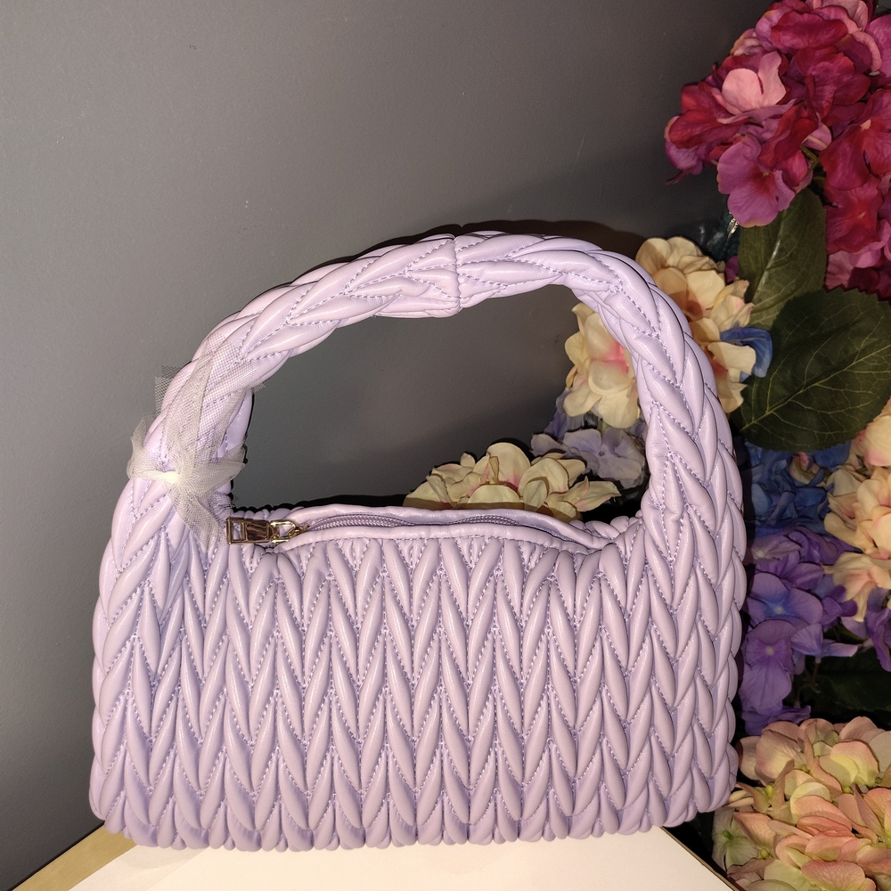 Lavender Quilted Top-Handle Women's Bag